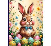 Cute Bunny Sketchbook: Cute Bunny Sketchbook Cover, 112 Pages, 8.5 x 11 Page Size, 110 Blank Pages, Happy Easter Day Gift