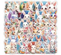 Cute Bunny Sticker, 50PCS Cartoon Coniglio Adesivo Pacchi per Ragazzi Ragazza Teens, Vinile Impermeabile Kawaii Animali Adesivo