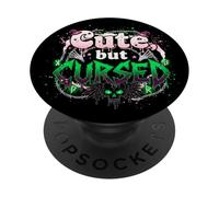 Cute but Cursed - Design Kawaii Gotico Alternativo PopSockets PopGrip Adesivo