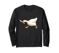 Cute But Dangerous Duck with Knife Funny Silly Duck Meme Maglia a Manica