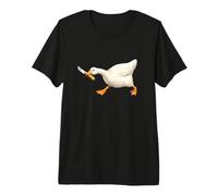 Cute But Dangerous Duck with Knife Funny Silly Duck Meme Maglietta Premium