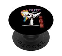 Cute But Dangerous Karate Taekwondo Girl Funny Martial Art PopSockets PopGrip Adesivo