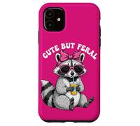 Cute But Feral Funny Cute Racoon With Sunglasses Racoon Custodia per iPhone 11