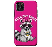 Cute But Feral Funny Cute Racoon With Sunglasses Racoon Custodia per iPhone 11 Pro Max