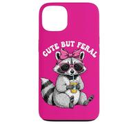 Cute But Feral Funny Cute Racoon With Sunglasses Racoon Custodia per iPhone 13