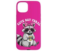 Cute But Feral Funny Cute Racoon With Sunglasses Racoon Custodia per iPhone 15 Plus