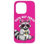 Cute But Feral Funny Cute Racoon With Sunglasses Racoon Custodia per iPhone 15 Pro