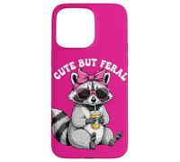 Cute But Feral Funny Cute Racoon With Sunglasses Racoon Custodia per iPhone 15 Pro Max