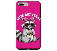 Cute But Feral Funny Cute Racoon With Sunglasses Racoon Custodia per iPhone 7 Plus/8 Plus