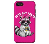 Cute But Feral Funny Cute Racoon With Sunglasses Racoon Custodia per iPhone SE (2020) / 7 / 8