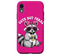 Cute But Feral Funny Cute Racoon With Sunglasses Racoon Custodia per iPhone XR