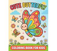 Cute Butterfly Coloring Book: 50 Easy Designs for Kids Ages 4-8