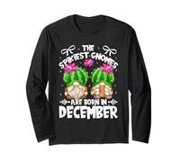 Cute Cactus Birthday Gnomes for Mom Who Are Born in December Maglia a Manica