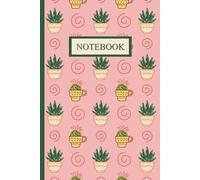 CUTE CACTUS COMPOSITION NOTEBOOK: Pink seamless pattern cover, 6”X9”,College Ruled, 120 Pages,