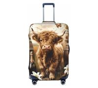Cute Calf Butterflies A Travel Luggage Covers - Elasticità Valigie Coperture per bagagli 45-81 cm, Nero , L