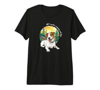 Cute Camping And Dogs Nature Parson Russell Terrier Lover Maglietta Premium
