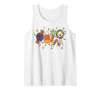 Cute Candy Crew Halloween Candy Corn Gummy Worm Lollipop Canotta