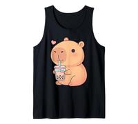 Cute Capybara Bubble Tea Kawaii Anime Capybaras Lover Girls Canotta