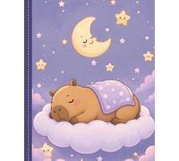 Cute Capybara Composition Notebook Wide Ruled 7.5" x 9.25": Sleeping Capybara Notebook for Girls