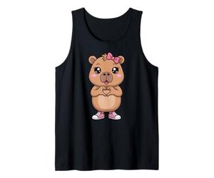Cute Capybara Coquette Bow Retro Capybara Kids Girls Canotta