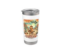 Cute Capybara Cowboy, Divertimento UFO Alieno Deserto Occidentale Sci-Fi Bicchiere termico in acciaio inox doppia parete