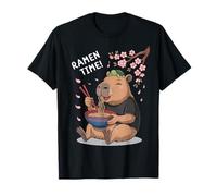 Cute Capybara Eating Ramen Noodles Funny Japanese Anime Maglietta