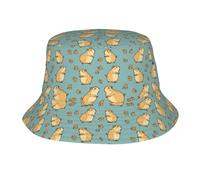 Cute Capybara Fall Leaves Donna Uomo Cappello da Pescatore Leggero Cappello da Sole Protezione Solare Cappelli A Secchiello per All'Aperto Campeggio Viaggi Spiaggia