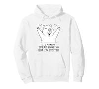 Cute Capybara Non Posso Parlare Inglese ma Sono eccitato Felpa con Cappuccio