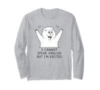 Cute Capybara Non Posso Parlare Inglese ma Sono eccitato Maglia a Manica