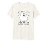 Cute Capybara Non Posso Parlare Inglese ma Sono eccitato Maglietta Premium