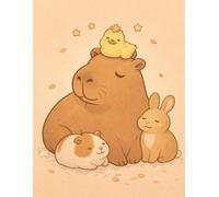 Cute Capybara Notebook: Capybara & Friends: Aesthetic College Ruled Lined Notebook for Teens, Students and Capybara Lovers