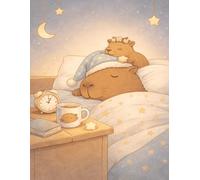 Cute Capybara Notebook: Sleepy Days: Aesthetic college Ruled Lined Notebook for Teens, Students and Capybara Lovers