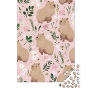 Cute Capybara Pattern-1 Jigsaw Puzzle Impossibili 1000 Pezzi Decorazione Per La Casa. Rilassamento E Intelligence Per Adulti E Bambini Da 12 Anni 52x38cm/1000pcs
