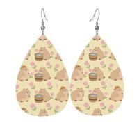 Cute Capybara Pattern Orecchini Moda Orecchino In Pelle Stampato Orecchini Da Donna Per Carnevale Feste