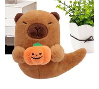 Cute Capybara Plush - Soft Collectible Stuffed Animal Doll Holding Pumpkin, 7.4 Inches Ghost Plush Toy | Adorable Kids Adults Boys Home Bedroom Playroom Nursery Travel Car Seat Companion Fun Gift