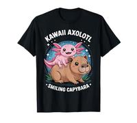 Cute Capybara with Kawaii Axolotl Funny Animal Fans Kids Maglietta