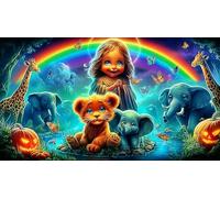 cute-cartoon-animals Puzzle Impossible 1000Pcs Decorazione per la casa. Giochi di Rilassamento e Intelletto per adulti e ragazzi da 14 anni 75x50cm/1000pcs
