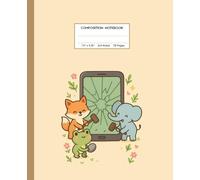 Cute Cartoon Animals Smash the Phone - Dot Grid Composition Notebook (7.5 x 9.25 in, 0.2 inch / 0.5 cm)