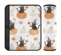 Cute Cartoon Black Cats per Halloween 2 Pack auto cinture di sicurezza copre protegge il collo e le spalle per berlina forro para cinturon de seguridad