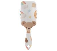 Cute Cartoon Brown Rainbow Teddy Bear anti statico spazzola per capelli uomini Progettato cuoio capelluto massaggio per capelli corti con manico ergonomico cepillos para cabello