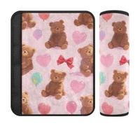 Cute Cartoon Brown Teddy Bears 2 pz Strap pad Più Comfort di guida per Van funda para cinturón de carro