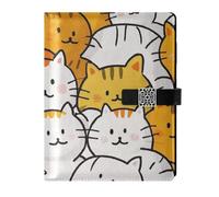 Cute Cartoon Cat diario foderato in pelle notebook impermeabile copertina college a righe spirale per la pianificazione 6.7x9.2