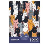 Cute Cartoon Cat Jigsaw Puzzle Impossible 1000 Pezzi Decorazione Per La Casa. Rilassamento E Intelligence Per Adulti E Bambini Da 12 Anni 38x26cm/1000pcs