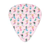 Cute Cartoon Cats in Socks Christmas Plettri per chitarra da 12 pezzi, include calibri sottili, medi e pesanti 3 misure per plettri elettrici per chitarra acustica