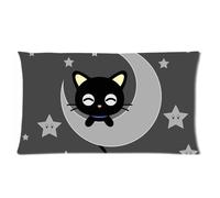 Cute Cartoon Chococat Kawaii Black Cat Baby on The Moon Custom King Size Pillowcase DIY Pillowslips Roomy in Formato 50,8 x 91,4 cm