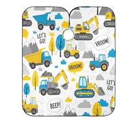 Cute Cartoon Construction Trucks Unisex Mantellina Parrucchiere Professionale Mantella Parrucchiere Antiaderente Mantella Taglio Capelli Per Parrucchieri Uso Domestico 168X140Cm