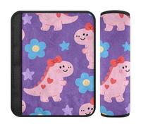 Cute Cartoon Dinosaur Purple 2 Pack seggiolino auto tracolla pad protegge il collo e le spalle per borsa forro para cinturon de segurida