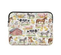 Cute Cartoon Farm Animals Custodia per computer portatile, custodia protettiva imbottita per computer portatile 13 pollici per le donne