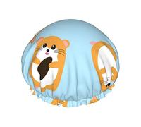 Cute Cartoon Guinea Pig Pattern Cuffie da doccia Cuffia da bagno riutilizzabile Cappello da doccia elastico da bagno Morbido impermeabile per cappucci per capelli di tutte le lunghezze di capelli