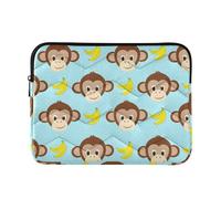 Cute Cartoon Monkey Blue Dots Custodia per laptop rosa Maniche imbottite per computer da lavoro per computer Pro 13 Pollici Manica Universale Grande